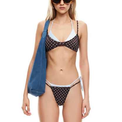 Sexy Women's Swimsuit 2026 Polka Dot Bikinis Sets Low Waist Split Bathing Suit Double-layer Design Micro Bikini Swimwear