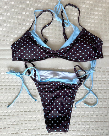 Sexy Women's Swimsuit 2026 Polka Dot Bikinis Sets Low Waist Split Bathing Suit Double-layer Design Micro Bikini Swimwear