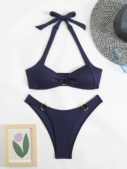 Halter Neck Two-Piece Bikini Set